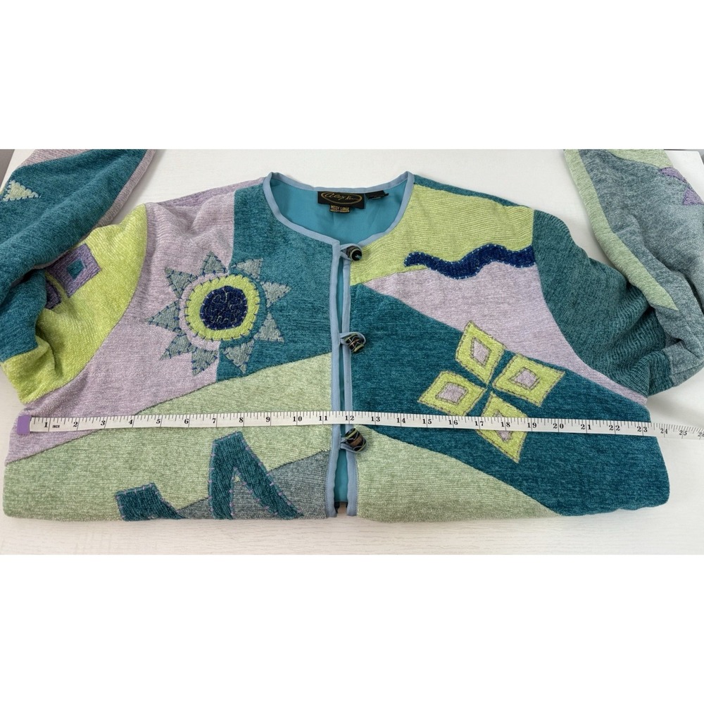 Alex Kim Embroidered Appliquéd‎ Beaded Jacket Womens Missy Large Art-to-Wear - Picture 9 of 14
